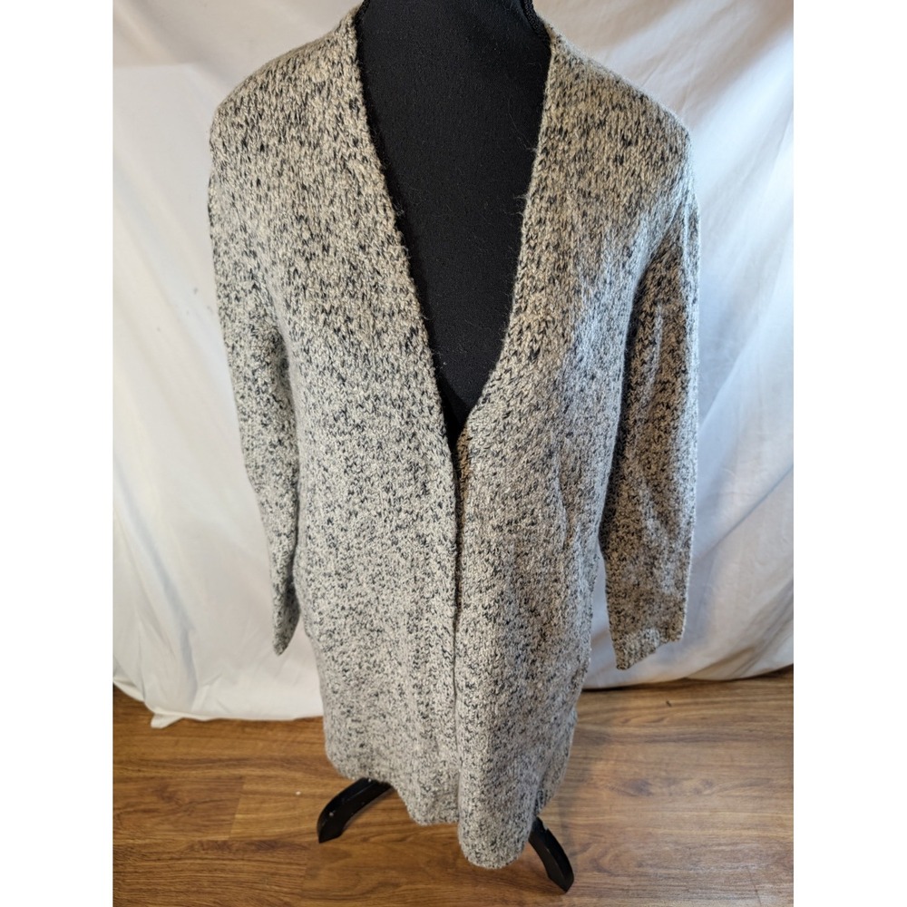 NWT Pure Jill Gray Size XS Cotton Blend Long Cardigan Sweater Snap